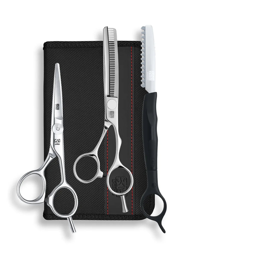 PRO KDM-50OSSET - комплект ножица 5", филажна ножица 6", бръснач, 1+1+1 бр