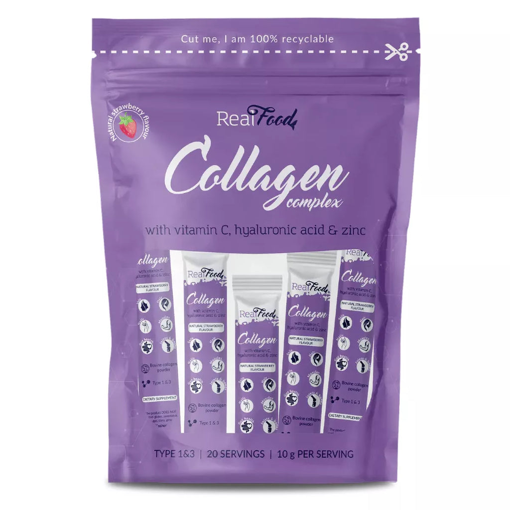 RealFood Collagen Complex с вит. С, хиалуронова киселина и цинк - 20 броя стиксове, 20 бр x 10 g
