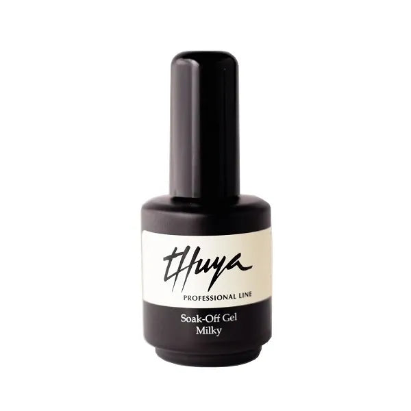 PRO THUYA SOAK OFF GEL MILKY  - уплътняващя цветна гел база за нокти, MILKY, 14 mL