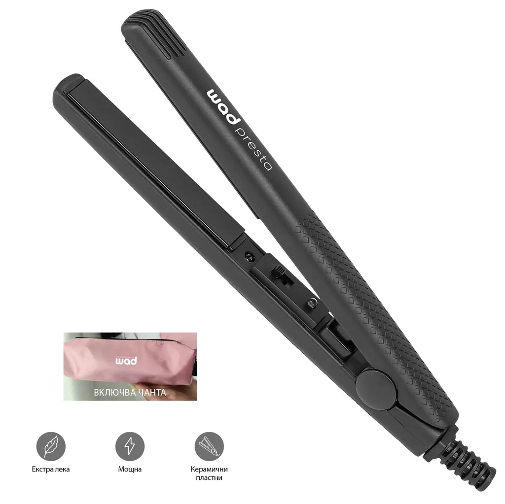 PRO PRESTA Straightener Black- мини преса за изправяне, Black