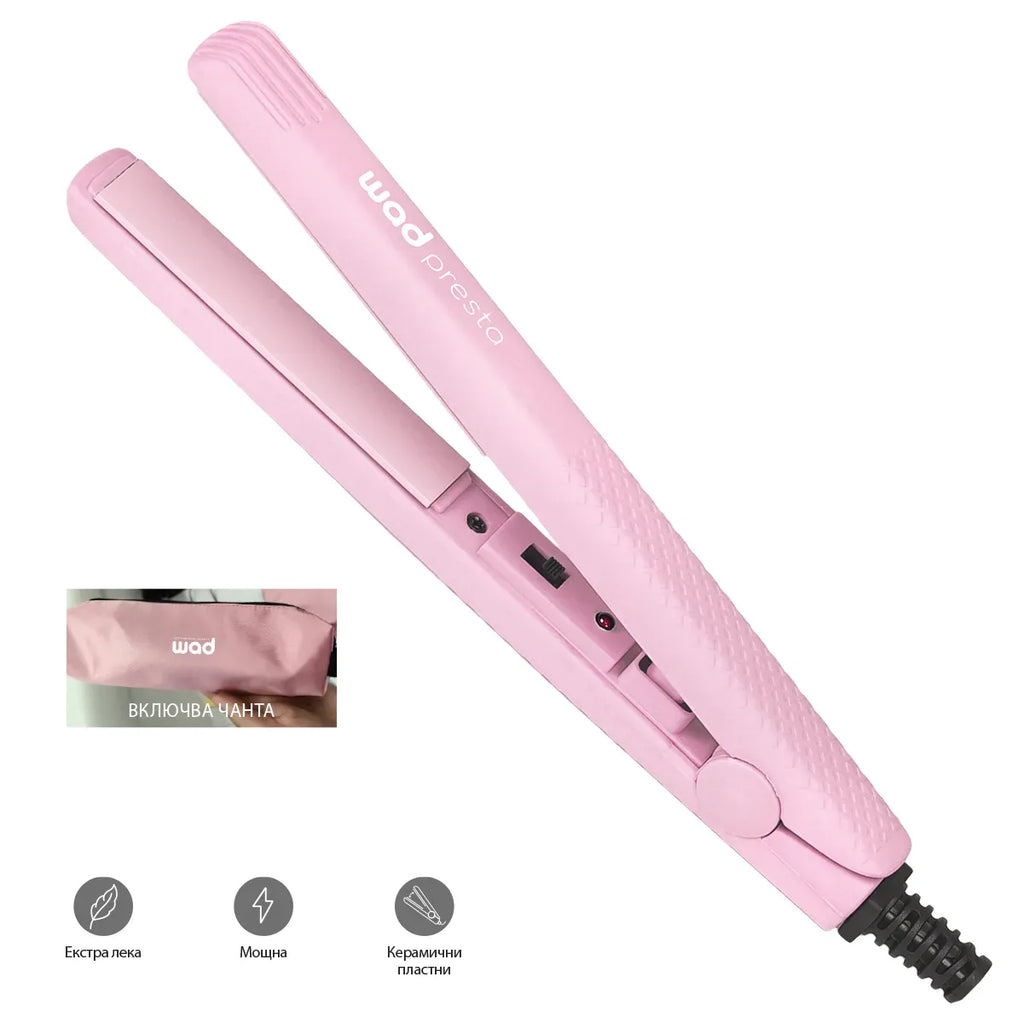 PRO PRESTA Straightener Black- мини преса за изправяне, Pink