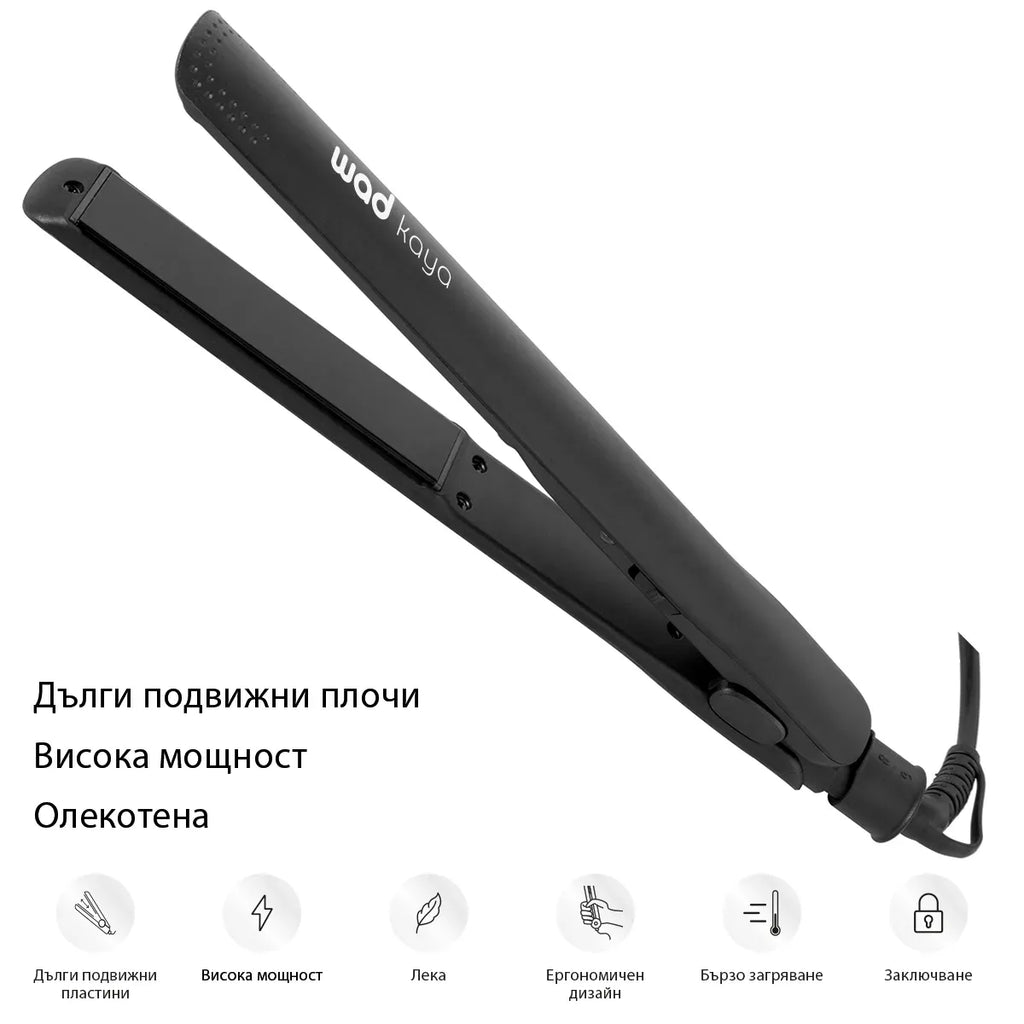 PRO KAYA Straightener Black - олекотена преса за коса, Black