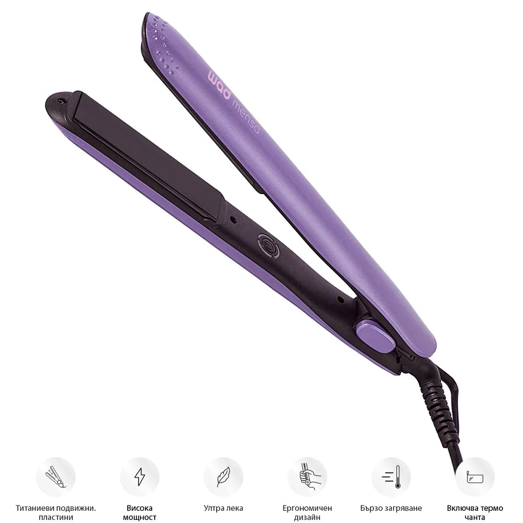 PRO MENSA Straightener Purple - олекотена преса за коса, Purple