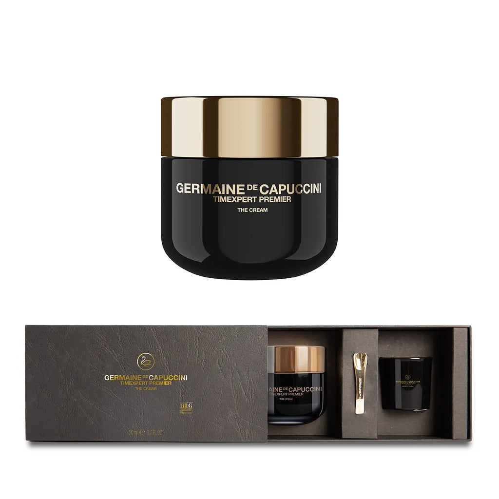 PREMIER THE CREAM + CANDLE - богат и подхранващ крем с подавък ароматна свещ, 50 mL