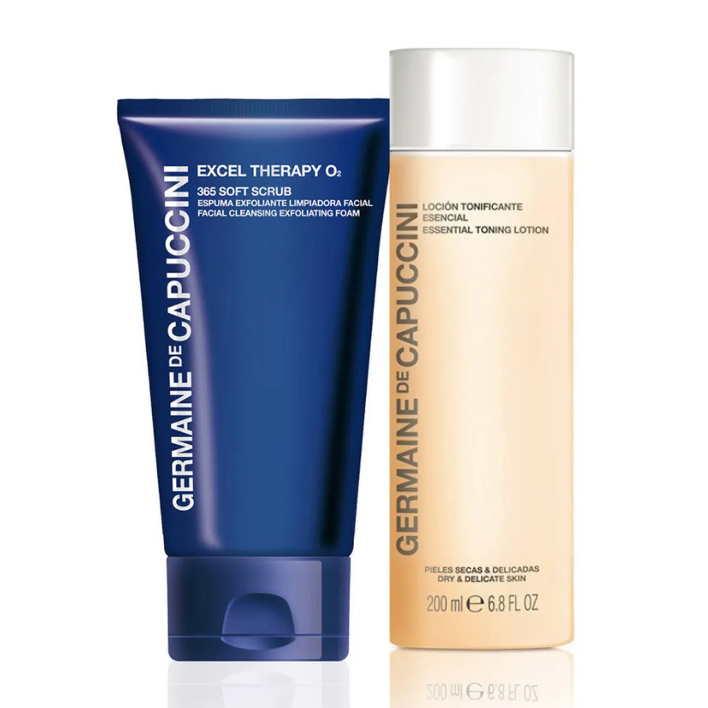 DUO SOFTSKIN - комплект тонизиращ лосион и скраб за лице, 200 mL + 150 mL