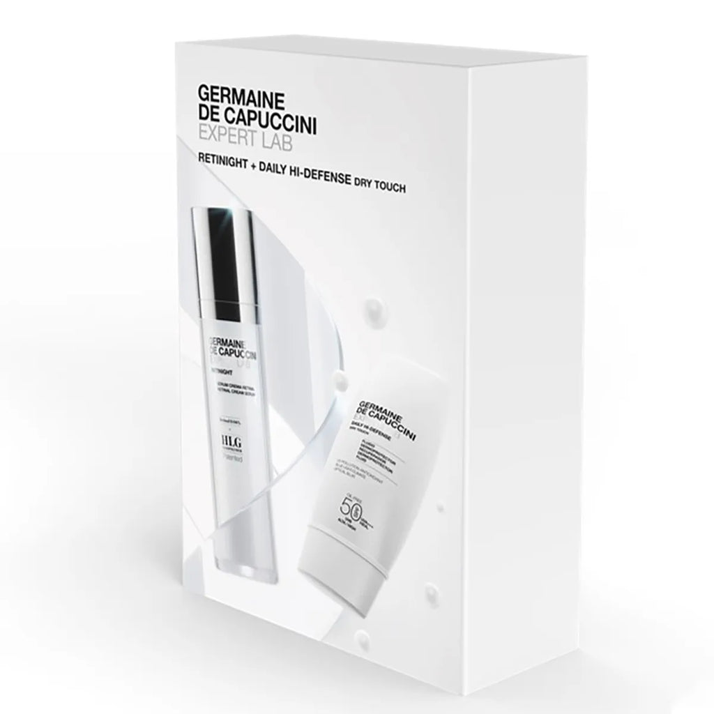 Expert Lab Retinight ; Daily Hi-Defense Dry Touch - комплект Нощен серум с Ретинал и Слънцезащитен флуид SPF50